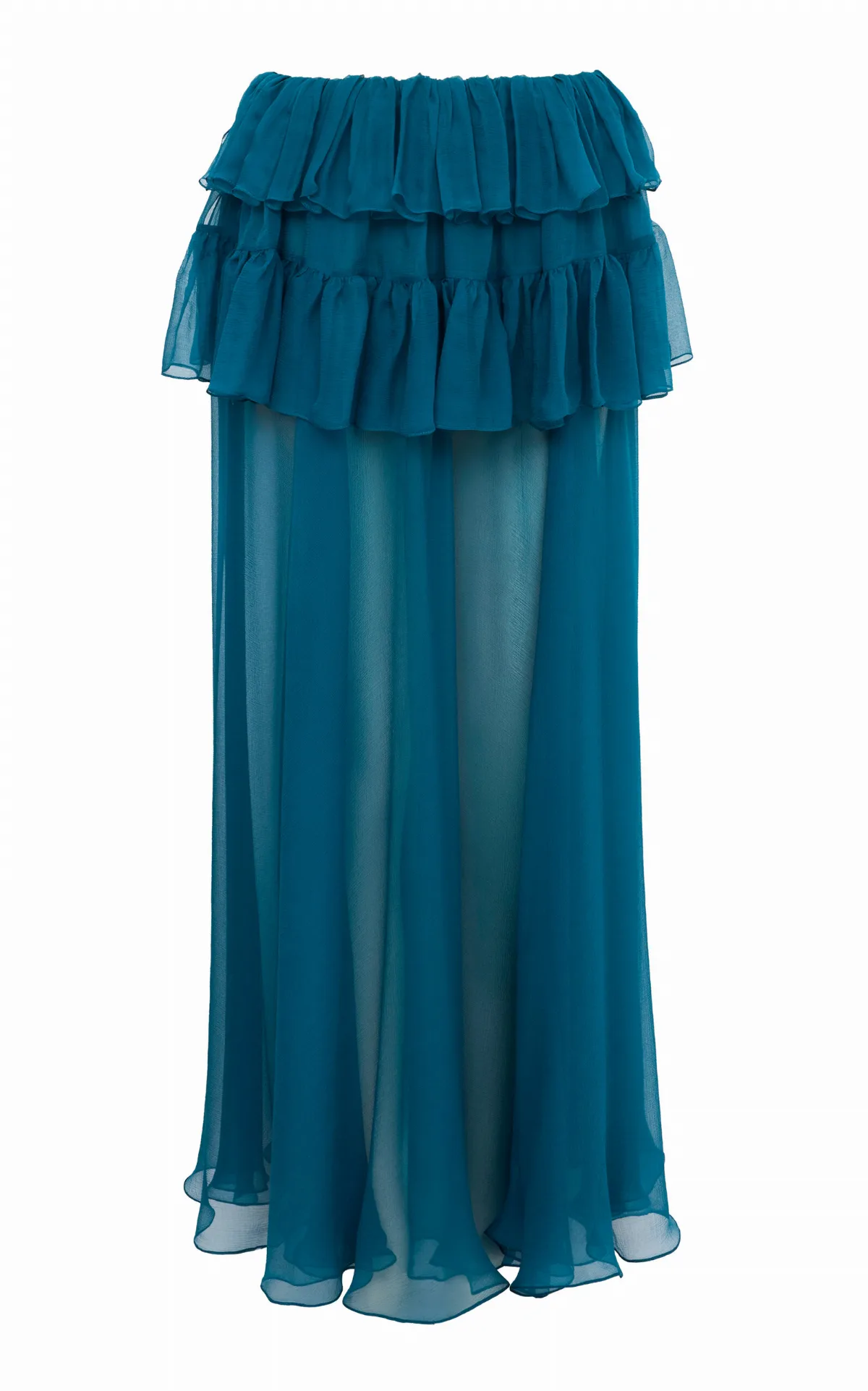 Silk Mousseline Ruffled Maxi Skirt by Chloé