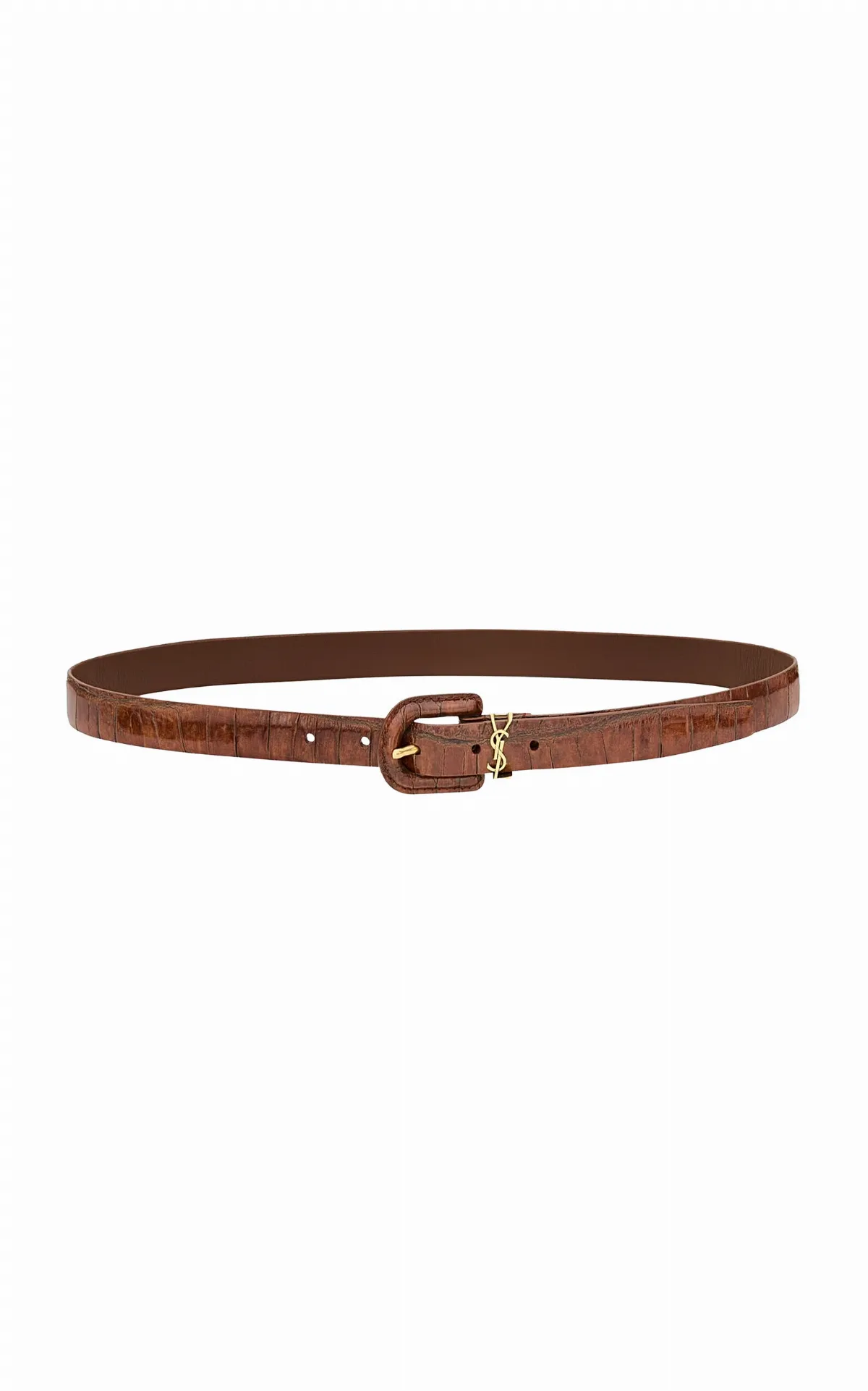 Cassandre Croc-Effect Leather Belt by Saint Laurent