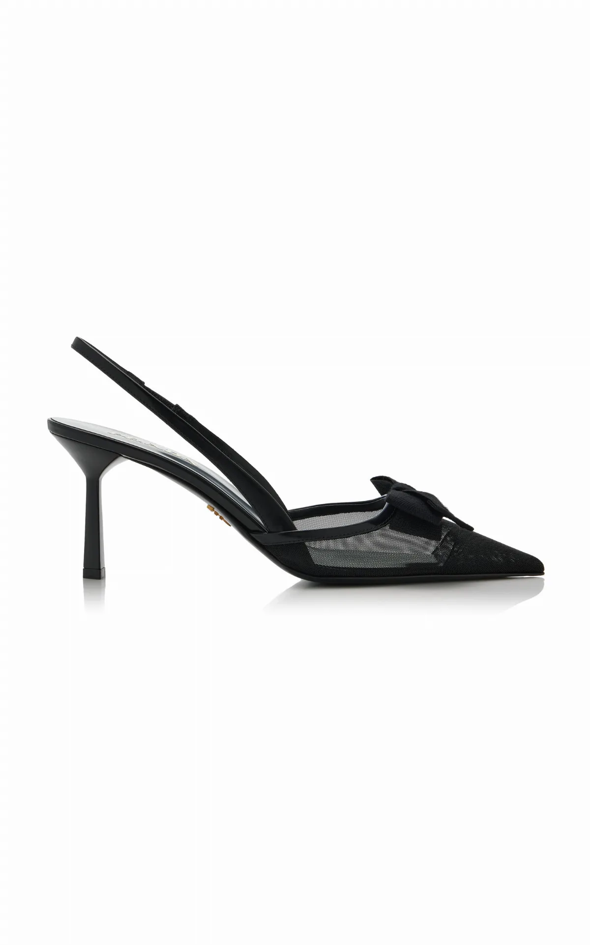Bow-Detailed Mesh Slingback Pumps