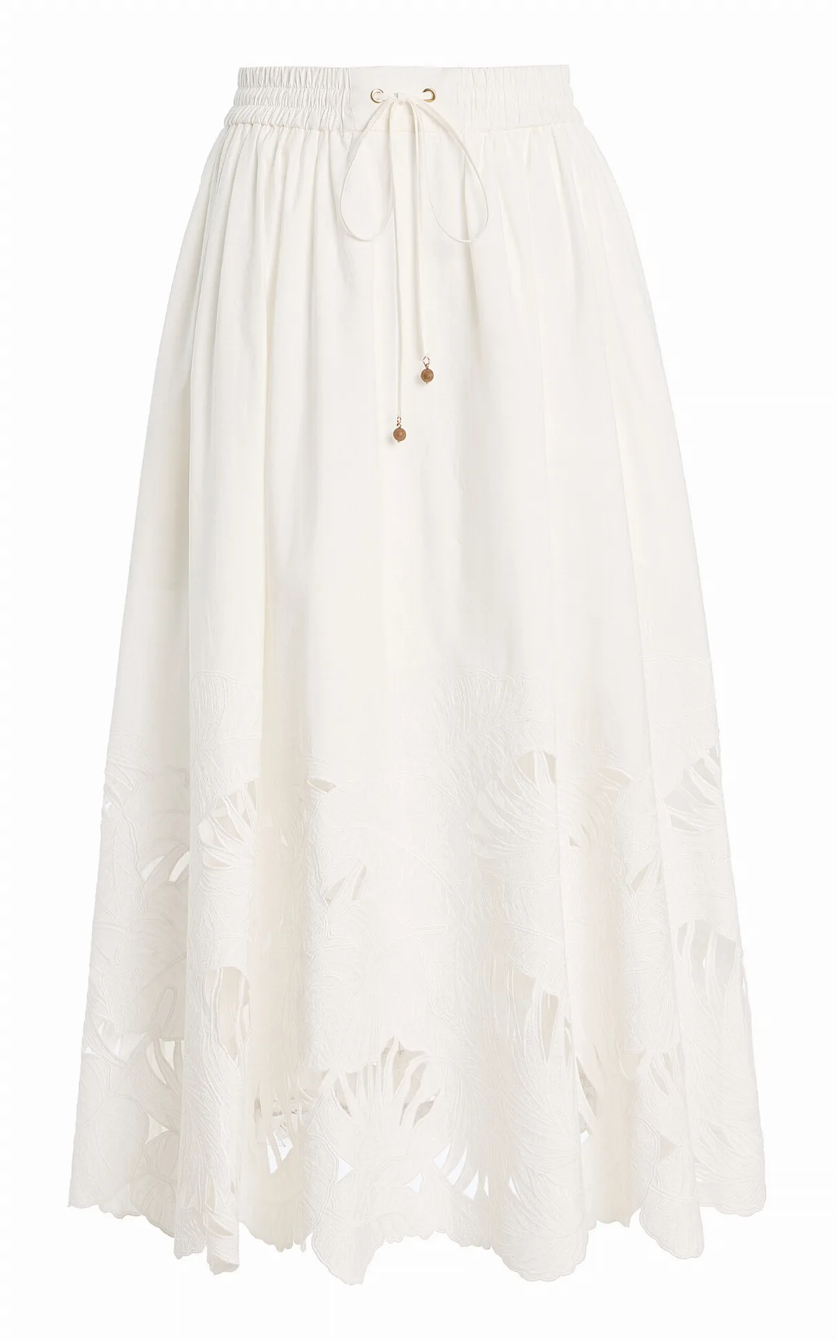 Mahon Embroidered Cotton Midi Skirt by Zimmermann