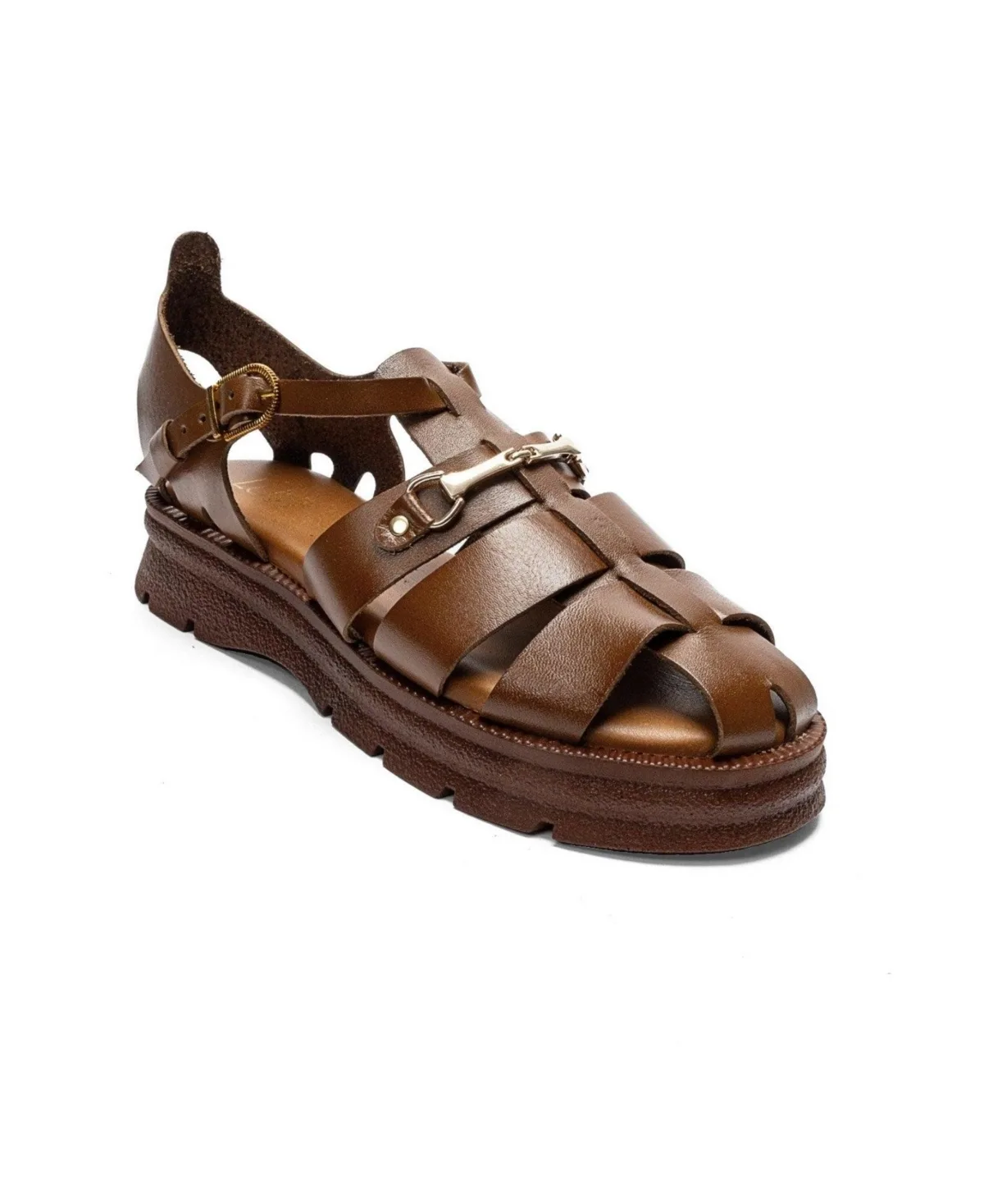 Riela Leather Buckle Sandal by Forever & Always Shoes