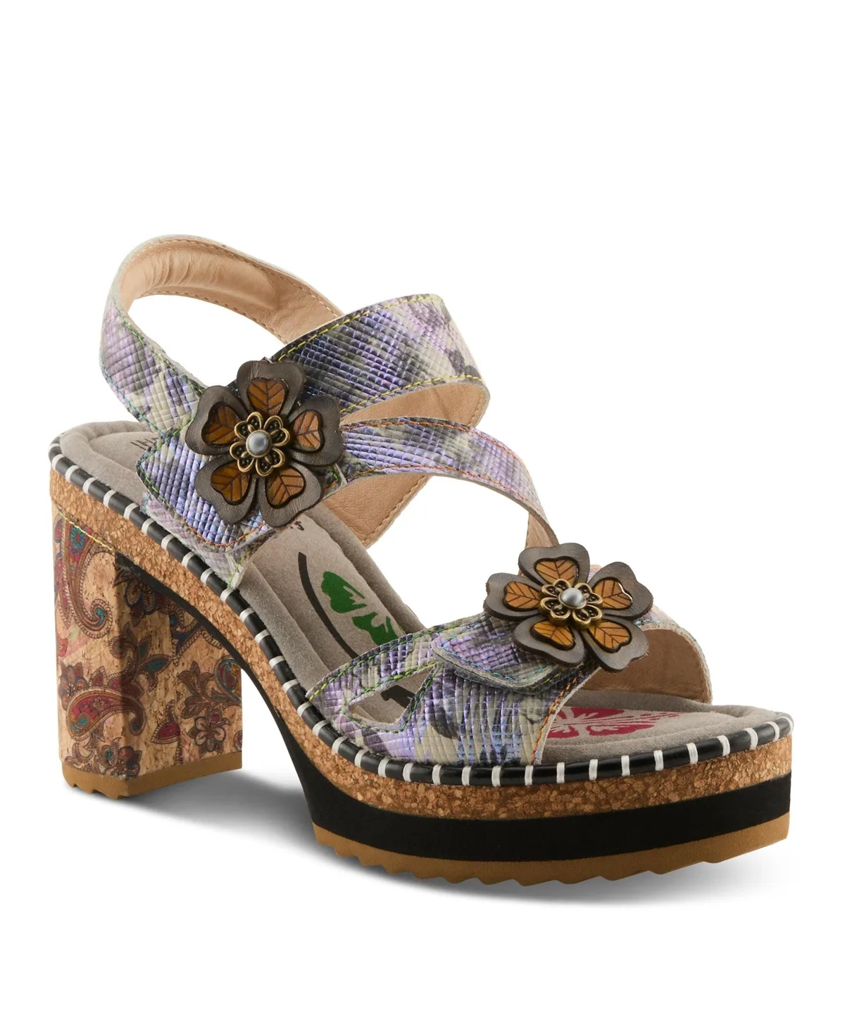 Escapartist Artistic Sandal with Supportive Block Heel Comfort by L'artiste