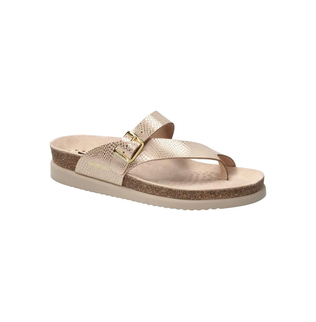 Helen Metallics Sand Havana Leather Sandal by Mephisto