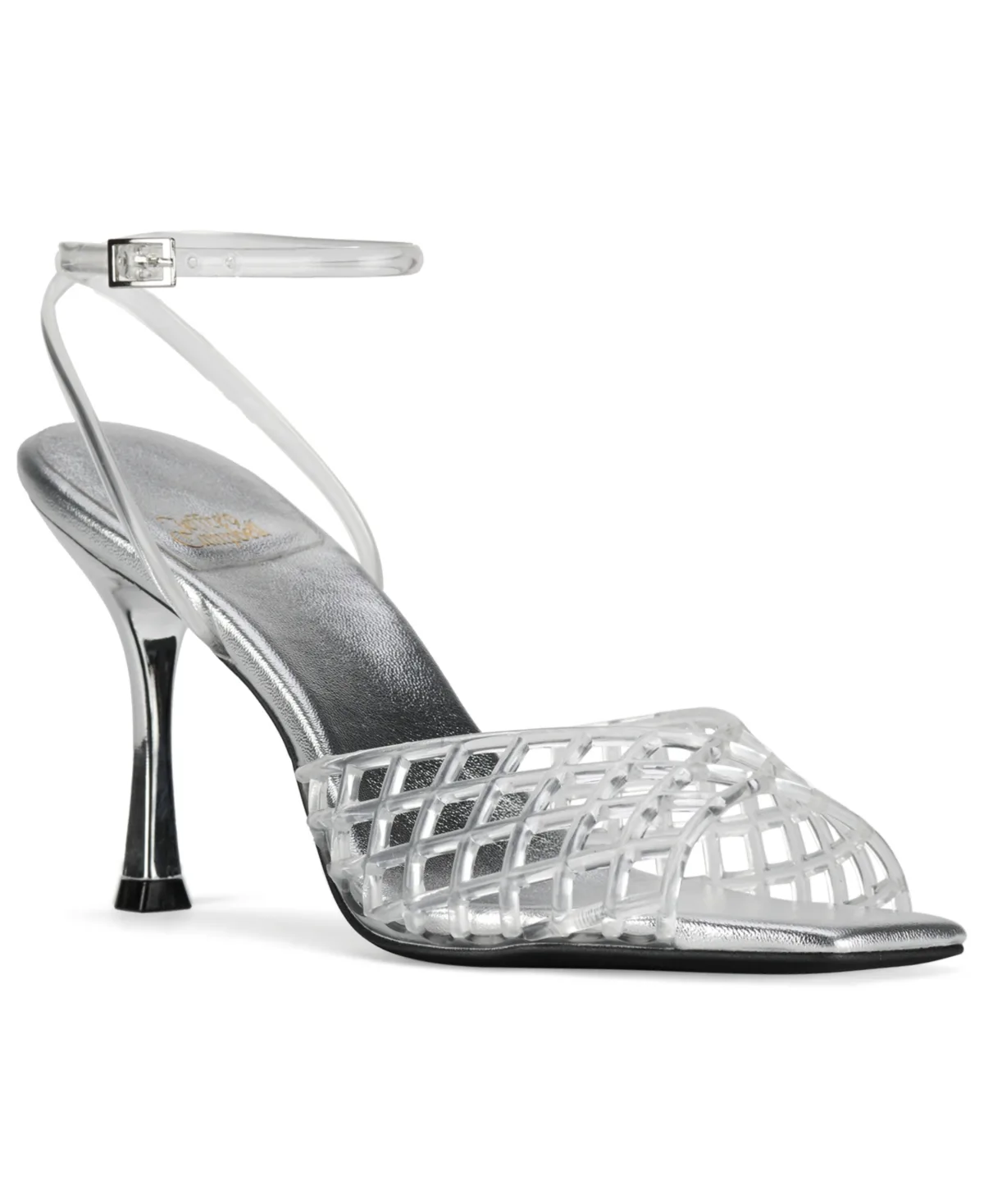 Lattix Caged Jelly Mid-Heel Dress Sandals by Jeffrey Campbell