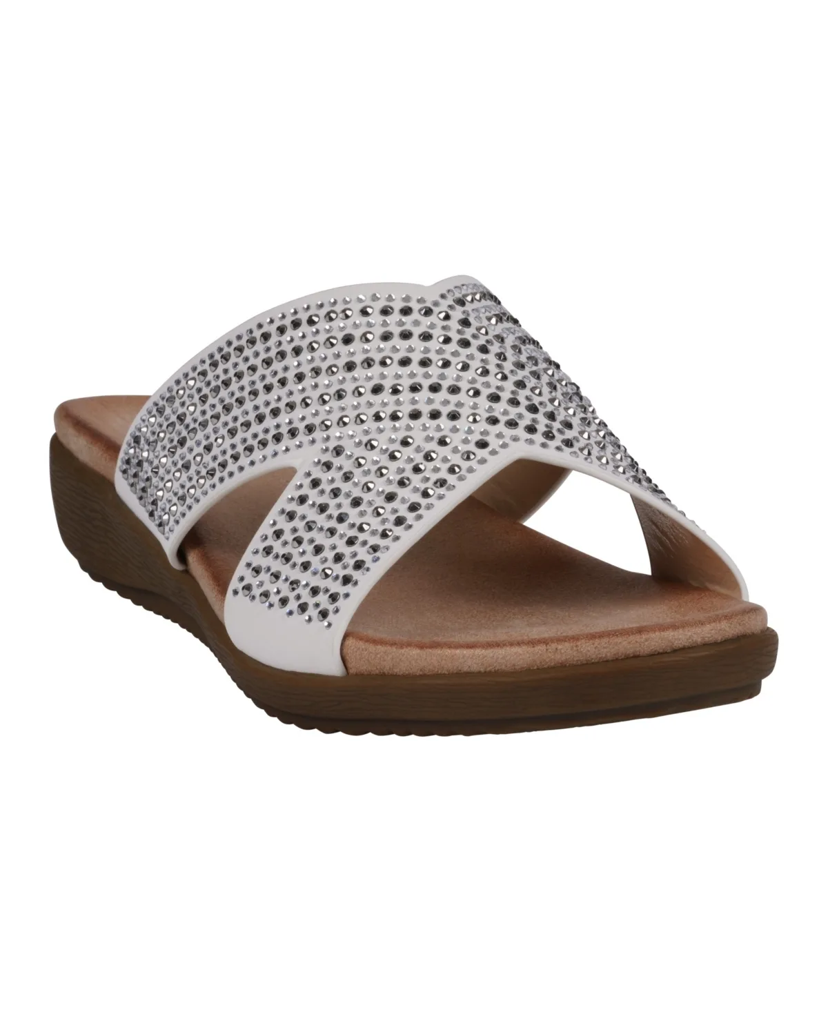 Sharlene Embellished Cross-Strap Flat Sandals by Gc Shoes