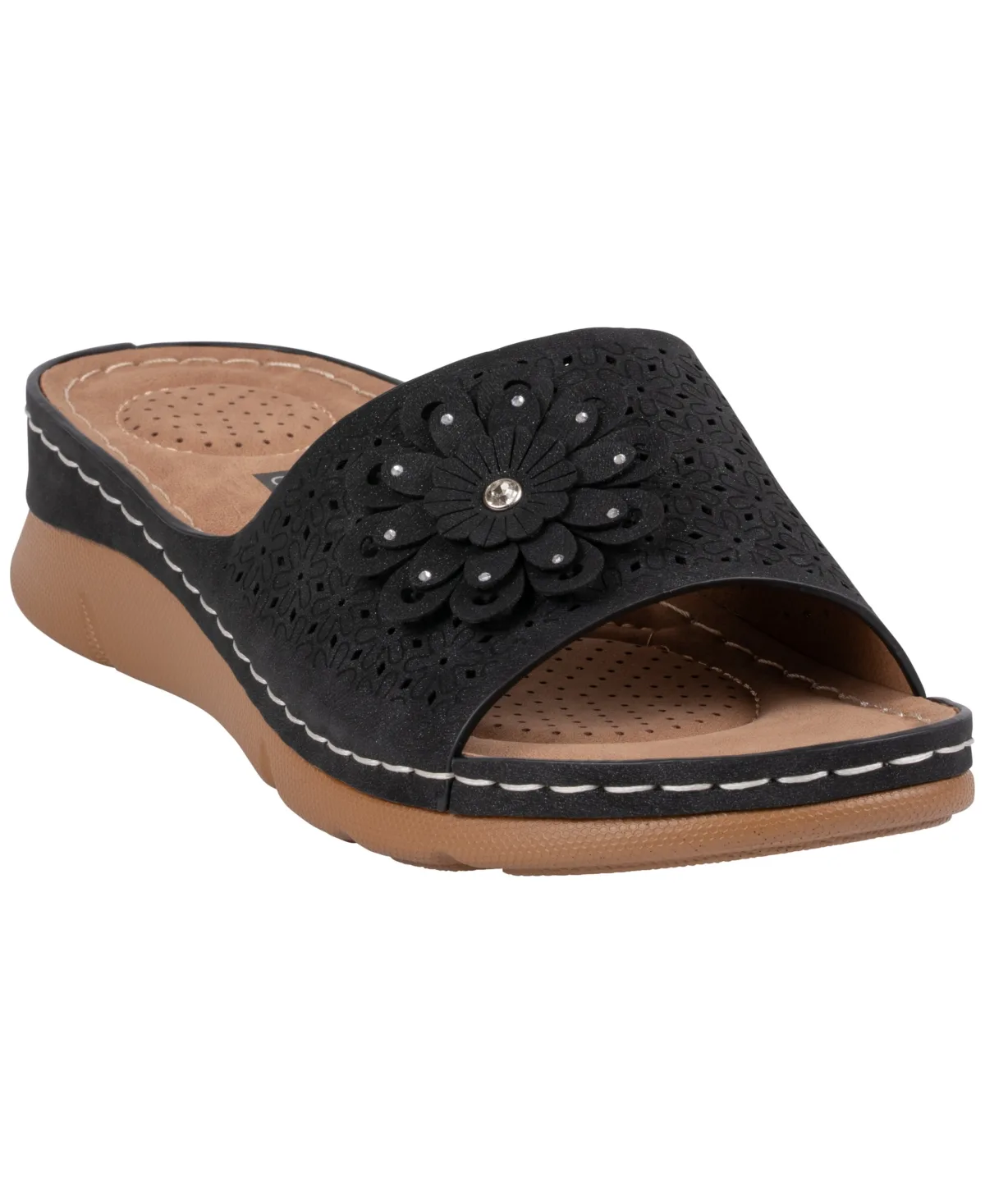 Gabbie Flower Rosette Comfort Sandals by Gc Shoes