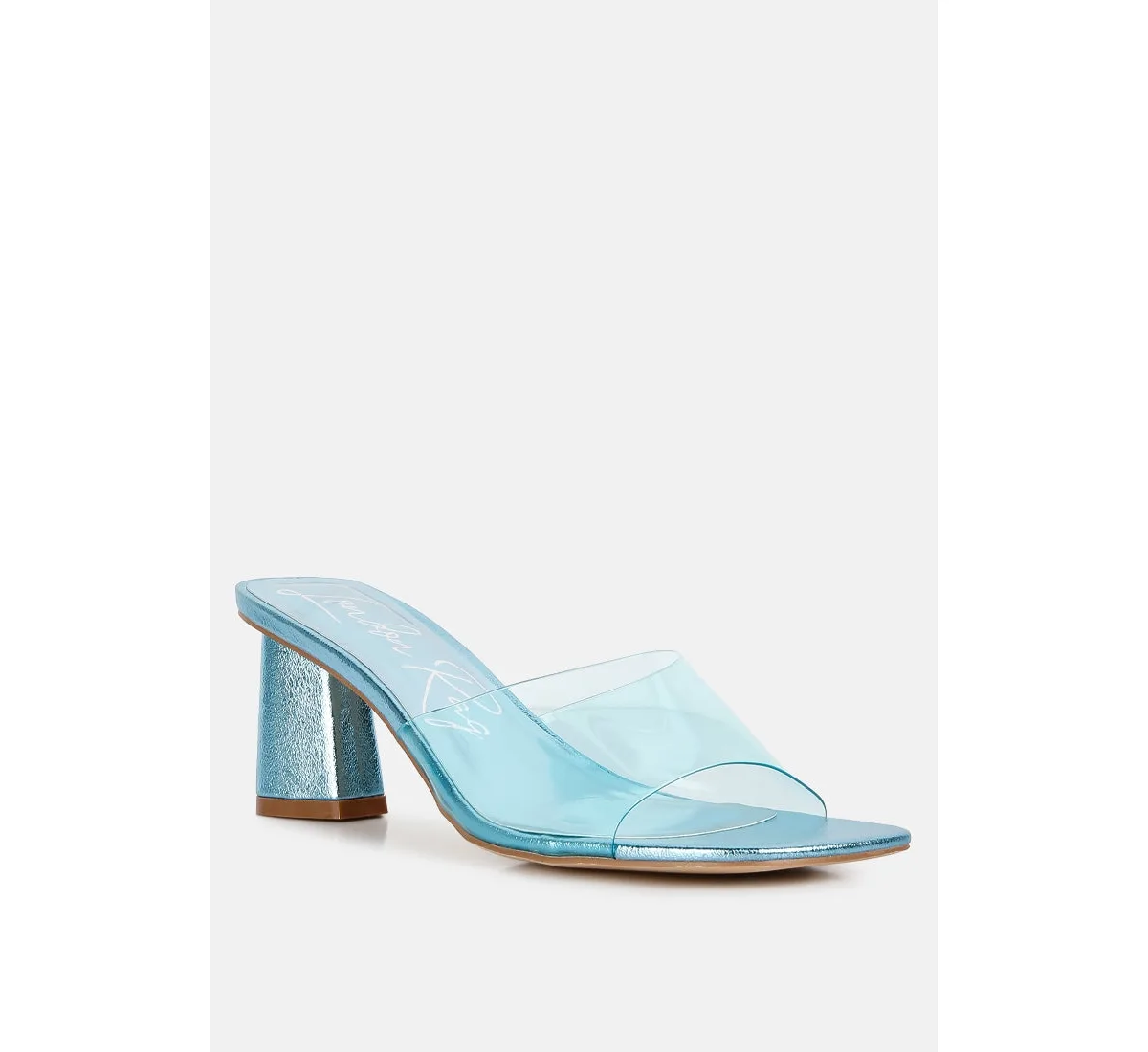 Eugnie Clear Straps Block Heel Sandals by London Rag