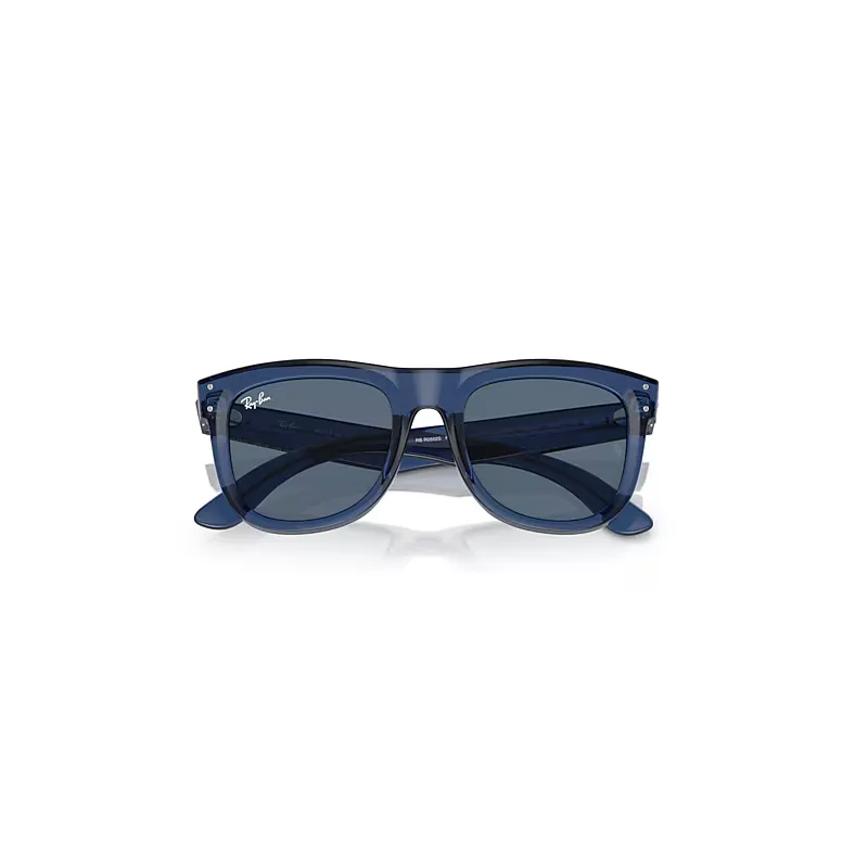 Wayfarer Reverse Sunglasses Transparent Navy Blue Frame Blue Lenses by Ray-Ban