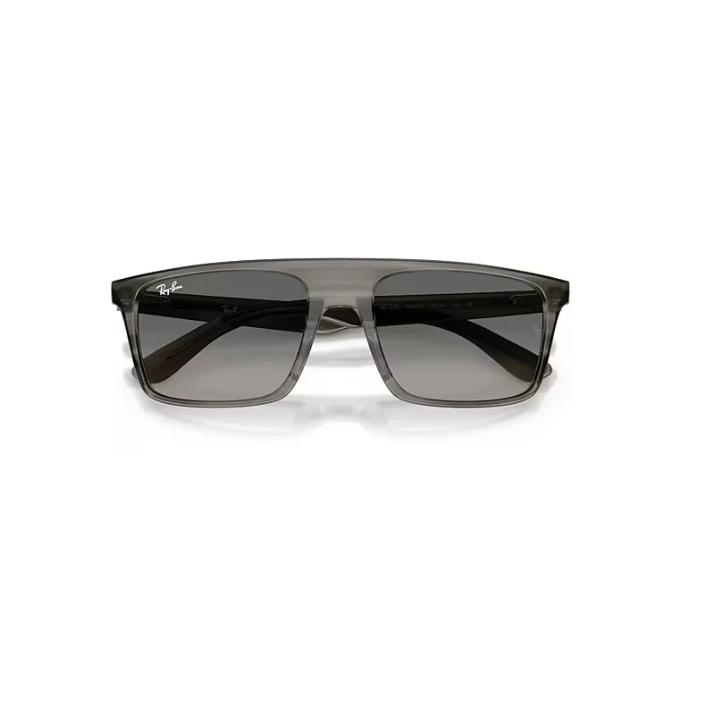 Rb2222 Sunglasses Striped Grey Frame Grey Lenses by Ray-Ban