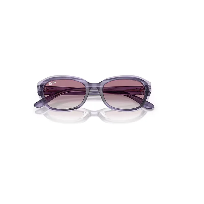 Rb9081s Sunglasses Striped Violet on Transparent Violet Frame Violet Lenses by Ray-Ban