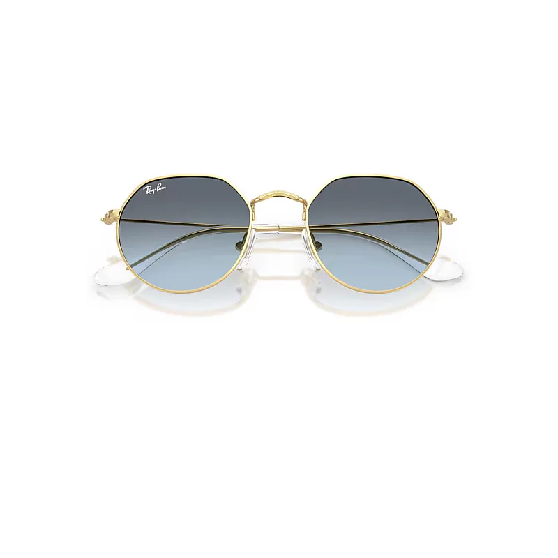 Jack Sunglasses Arista Gold Frame Blue Lenses by Ray-Ban