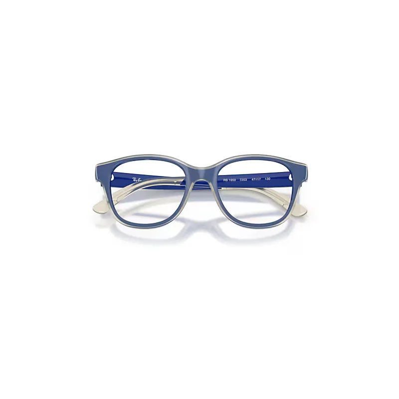 Rb1950 Optics Everflex Eyeglasses Blue on Transparent Frame Clear Lenses Polarized by Ray-Ban