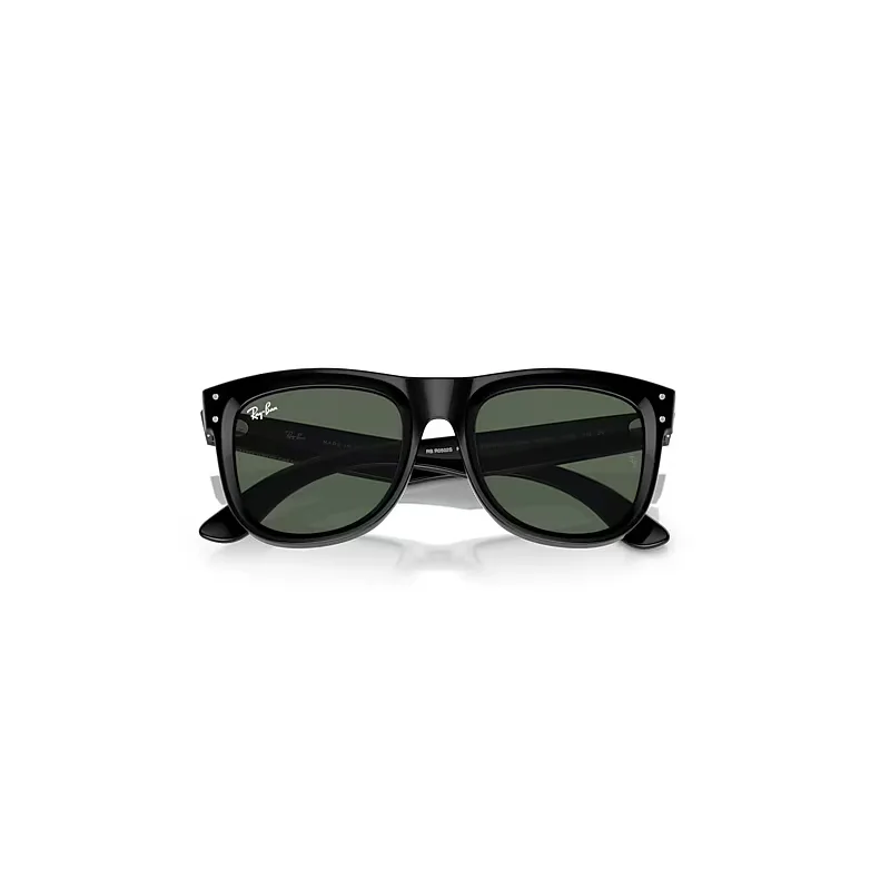 Wayfarer Reverse Sunglasses Black Frame Green Lenses