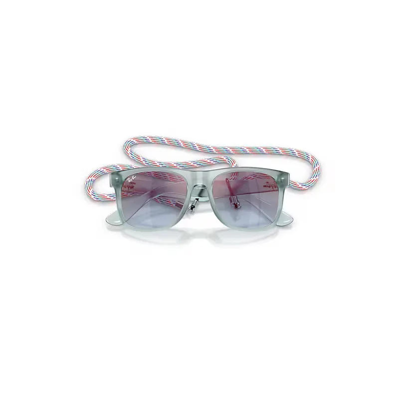 Justin Summer Capsule Sunglasses Transparent Blue Frame Pink Lenses by Ray-Ban