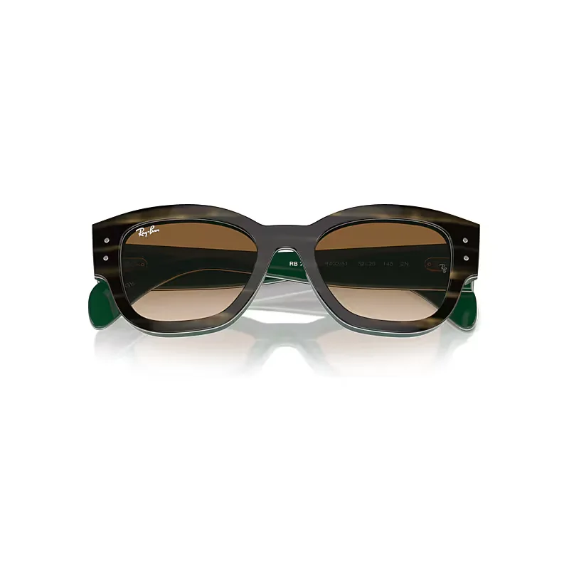 Jorge Sunglasses Striped Green on Green Frame Brown Lenses by Ray-Ban