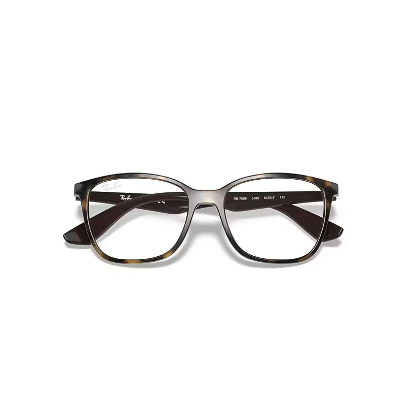 Rb7066 Optics Eyeglasses Dark Brown Frame Clear Lenses Polarized by Ray-Ban