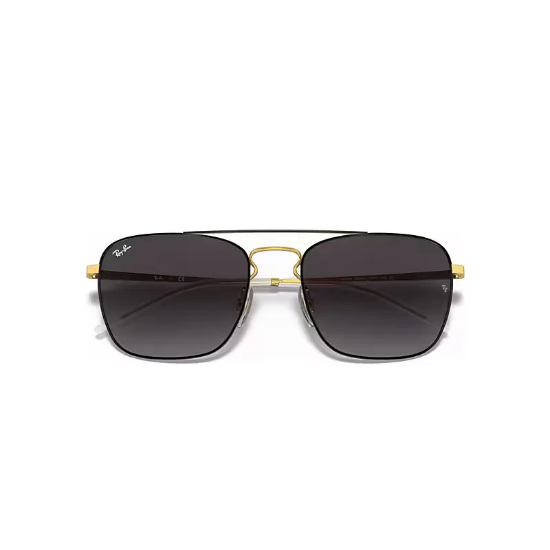 Rb3588 Sunglasses Black on Gold Frame Grey Lenses by Ray-Ban
