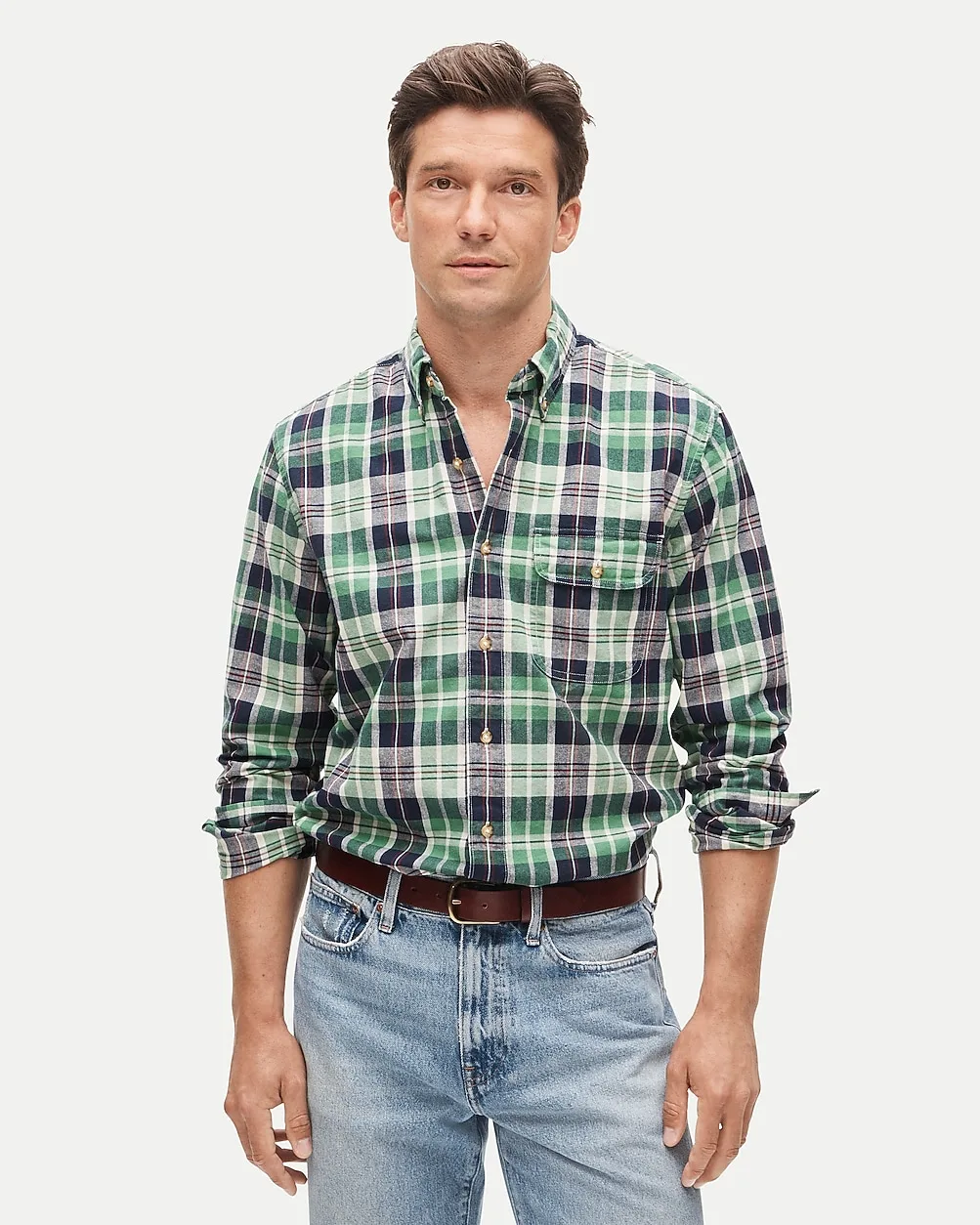Lightweight Cotton Shirt in Plaid