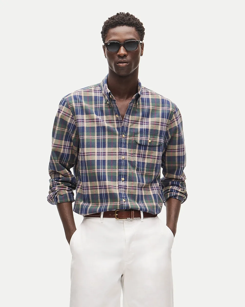 Lightweight Cotton Shirt in Plaid