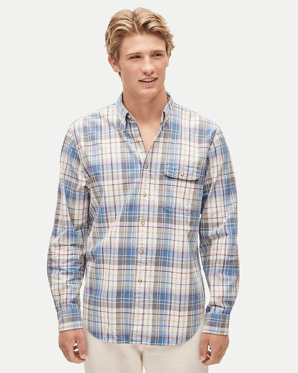 Lightweight Cotton Shirt in Plaid
