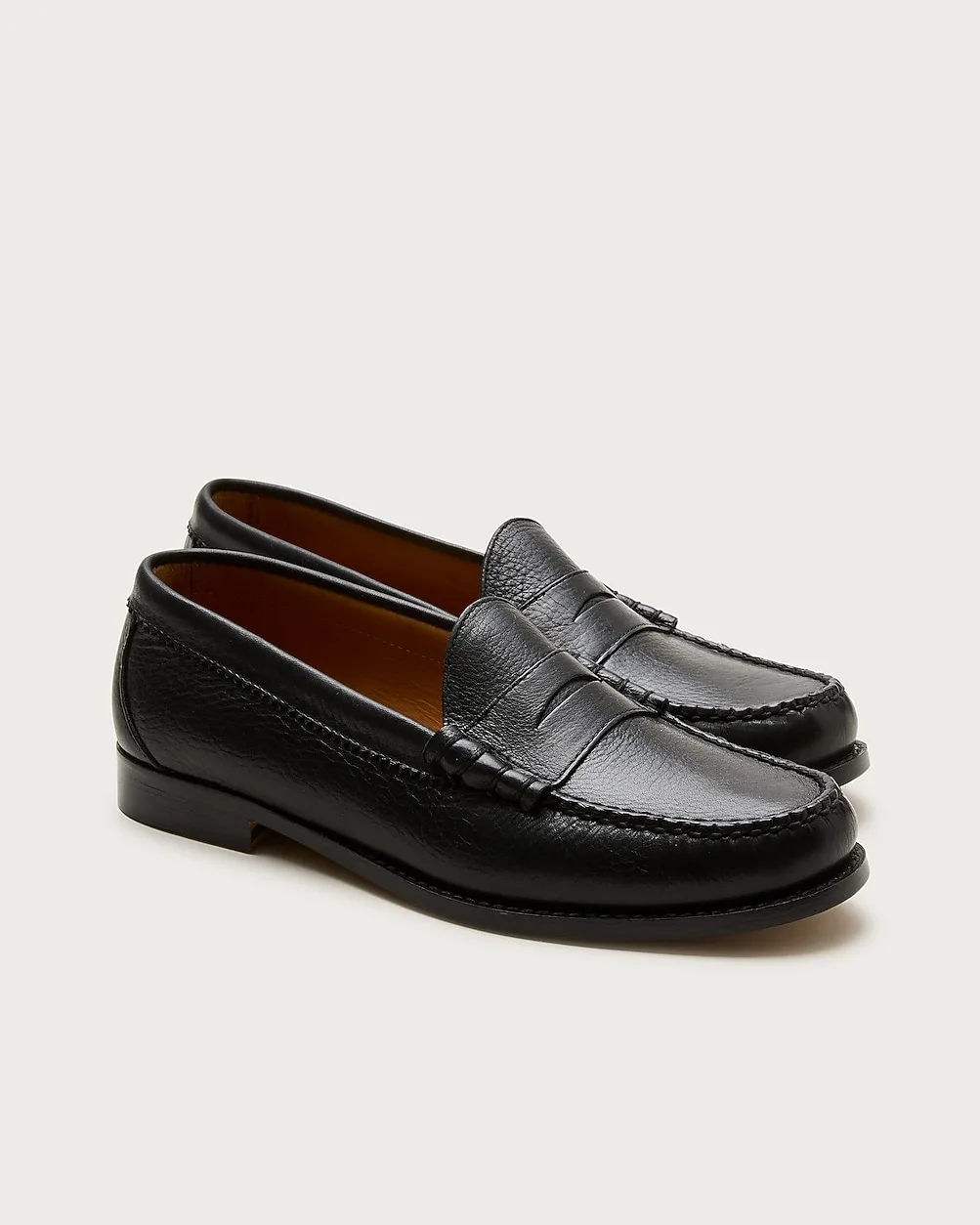 Camden Tumbled Leather Loafers with Leather Soles