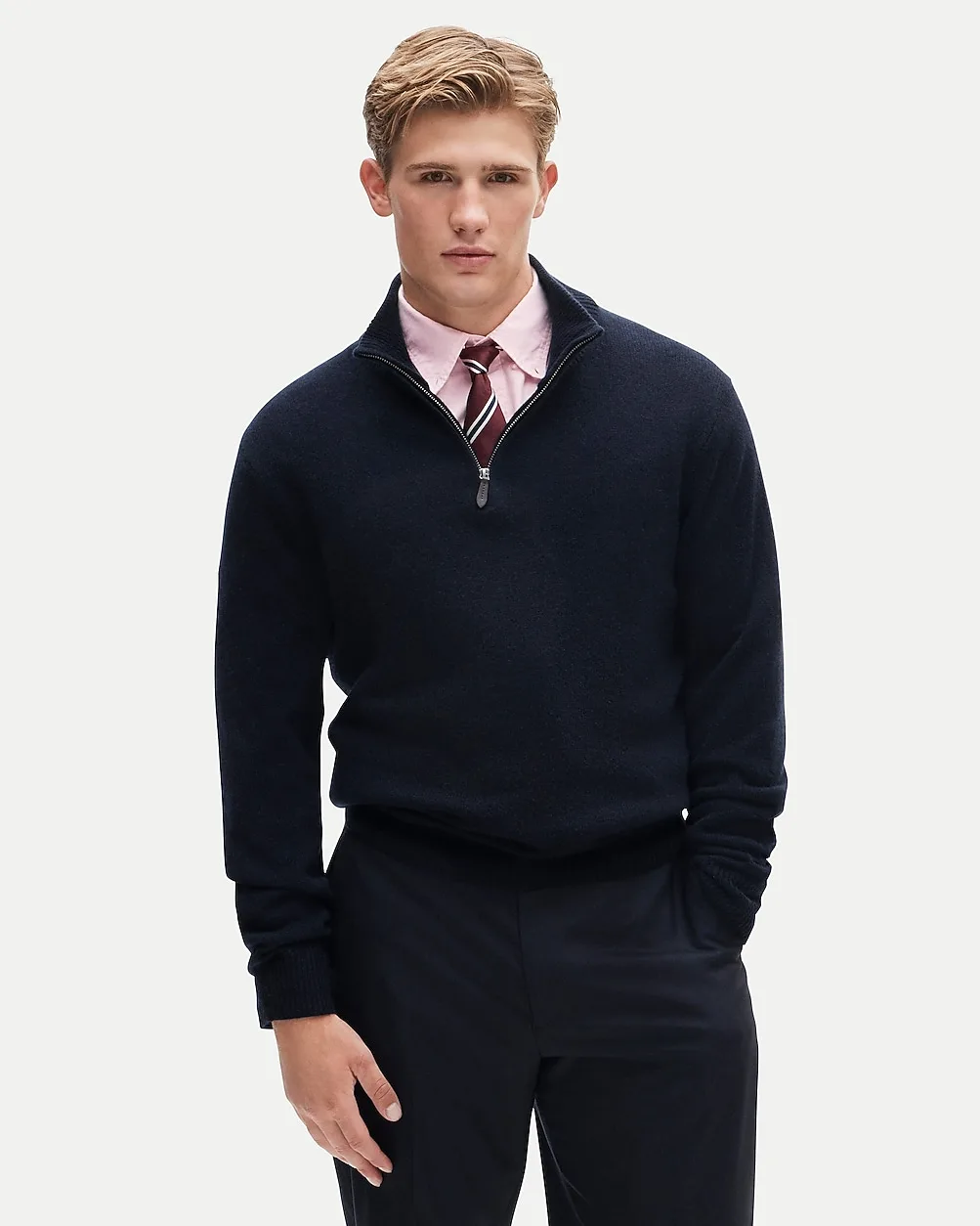 Midweight Cashmere Quarter-Zip Sweater by J.Crew