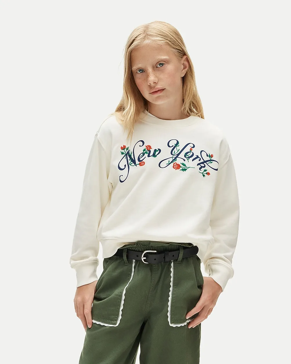 "New York" Crewneck Sweatshirt with Embroidery by J.Crew