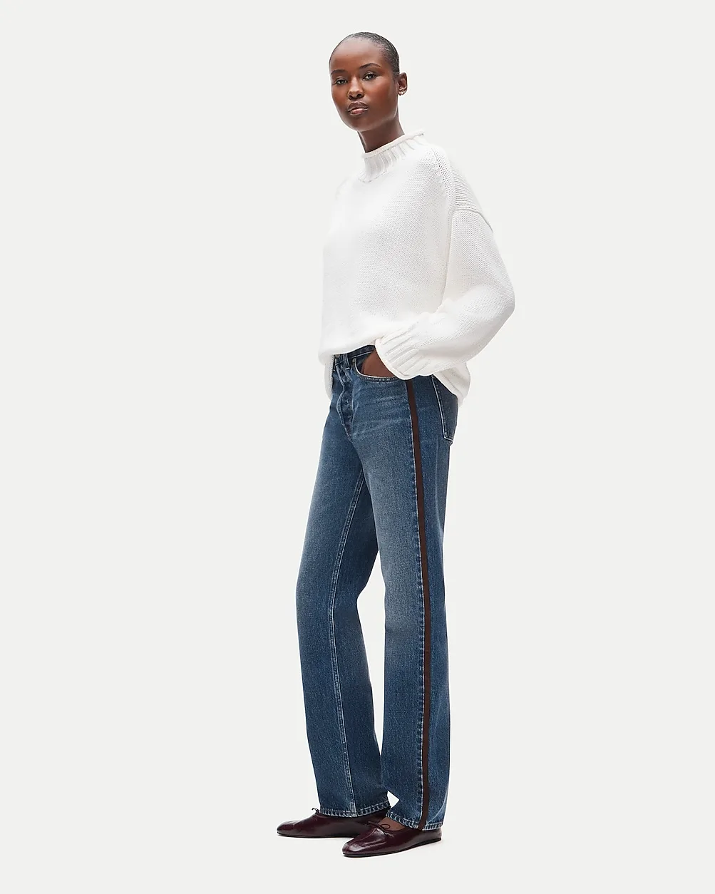 Jesse Relaxed-Straight Jean with Suede Stripe by J.Crew