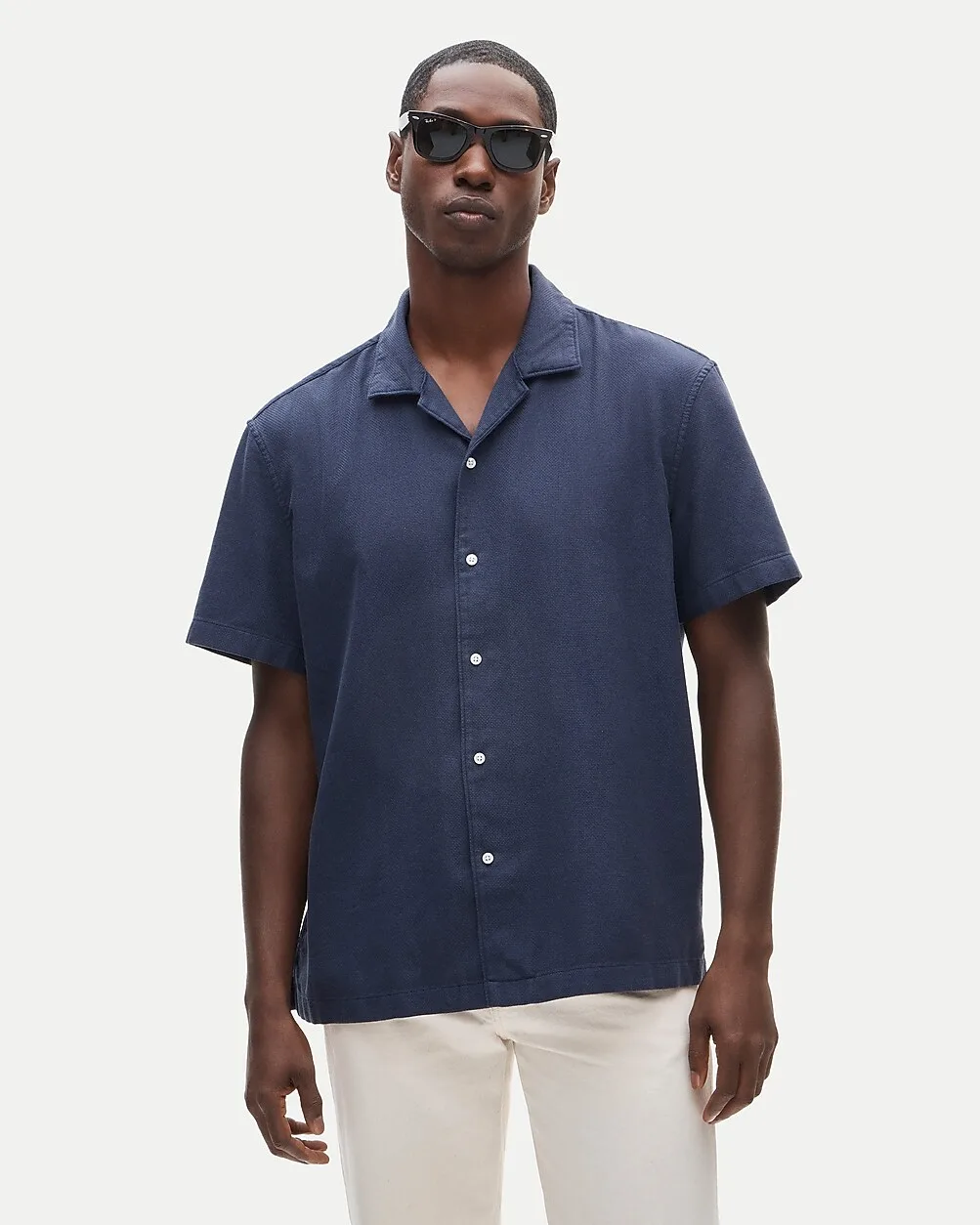 Short-Sleeve Textured Cotton Camp-Collar Shirt by J.Crew