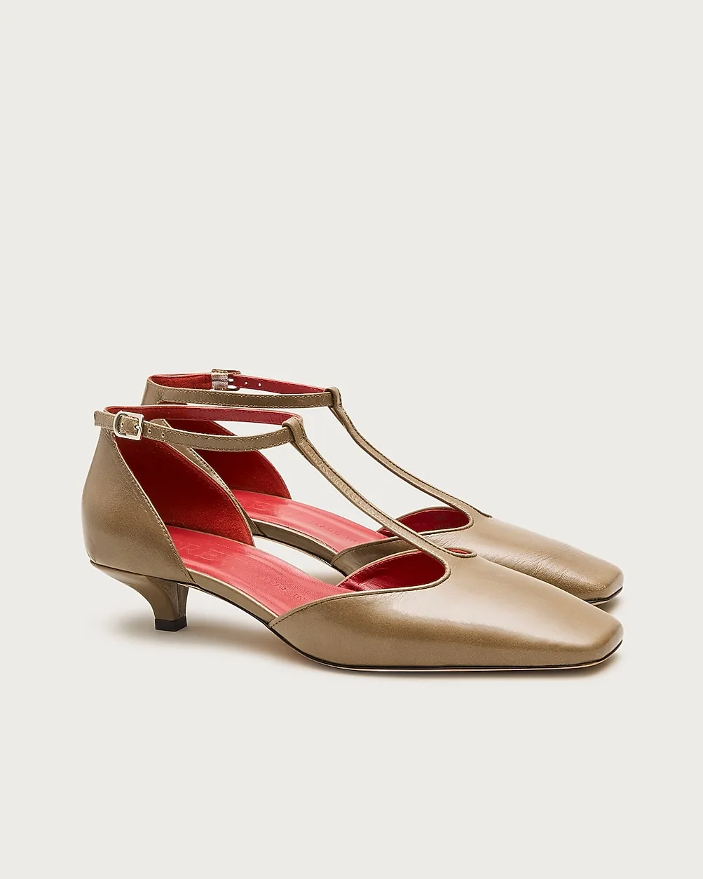 Made-in-Italy T-Strap Heels in Leather by J.Crew