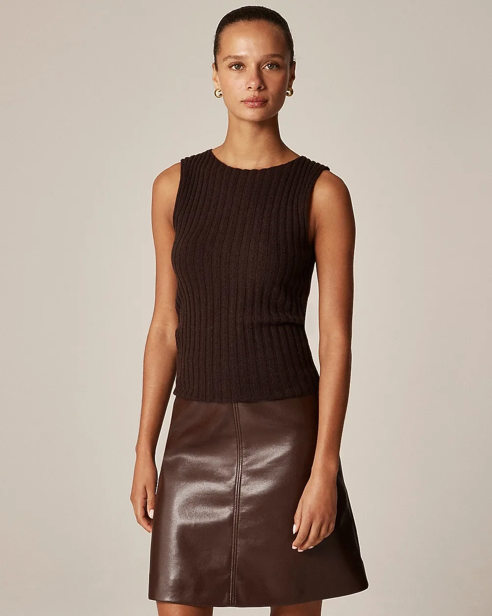 Wide-Rib Cashmere Sweater Shell