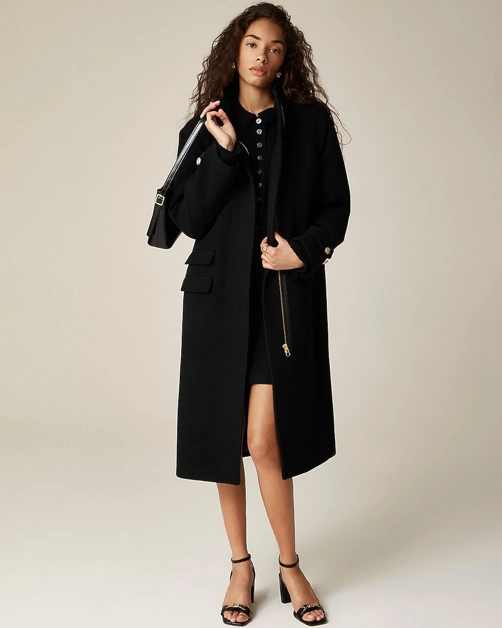 Long Toscana Coat in Italian Stadium-Cloth Wool Blend by J.Crew