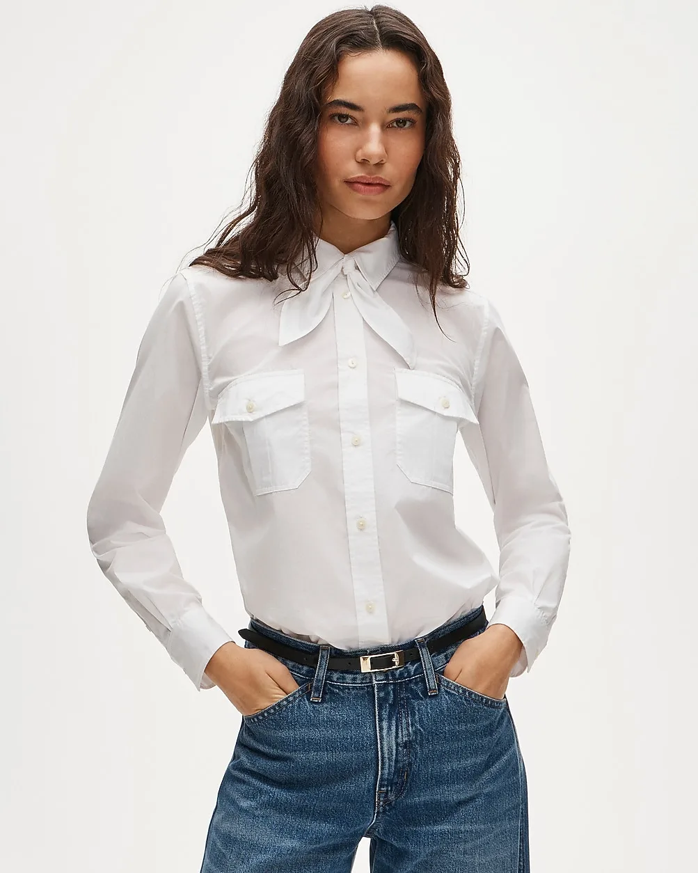 Jules Classic-Fit Tie-Neck Shirt by J.Crew