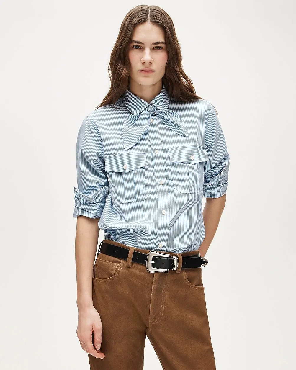 Jules Classic-Fit Tie-Neck Shirt