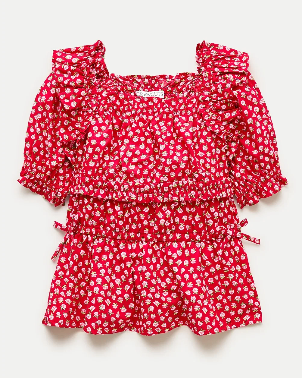 Smocked Squareneck Top in Rosette Print by J.Crew