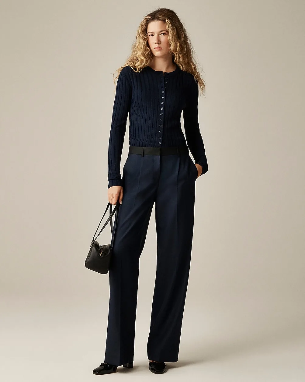 Relaxed-Fit Pleated Pant in Wool Blend by J.Crew