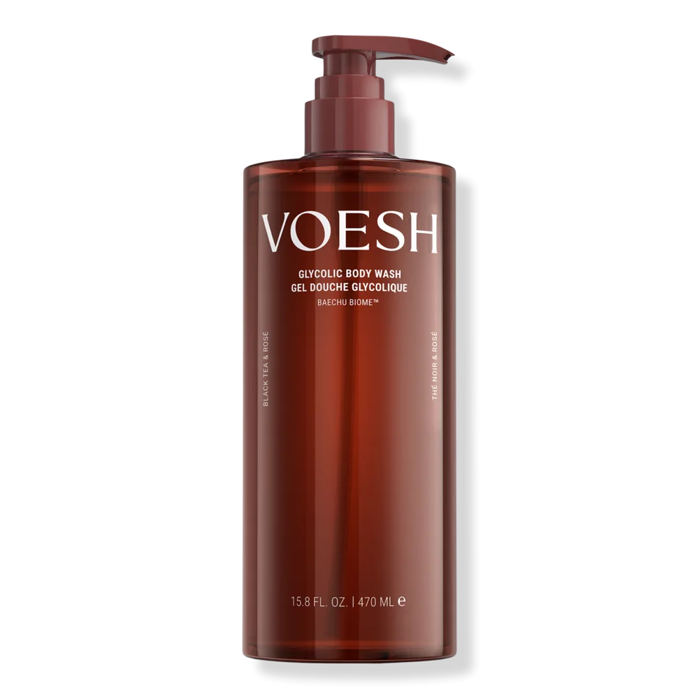Exfoliating Glycolic Acid Body Wash for Soft Glowing Skin - Black Tea & Rose by VOESH