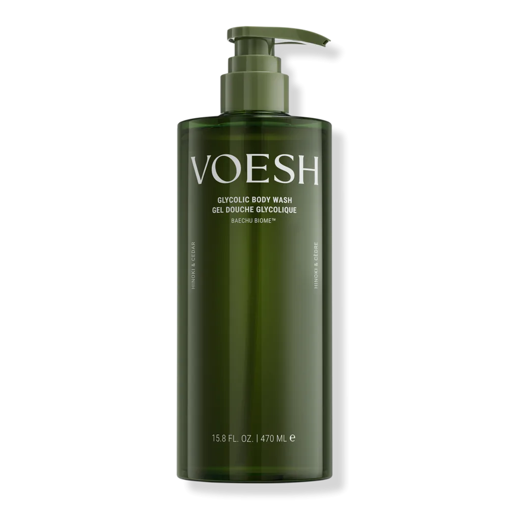 Exfoliating Glycolic Acid Body Wash for Soft Glowing Skin - Hinoki & Cedar by VOESH