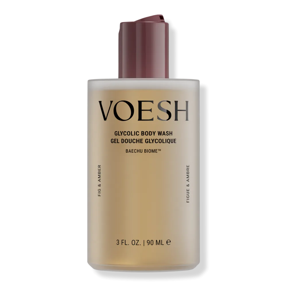 Mini Exfoliating Glycolic Acid Body Wash for Soft Glowing Skin - Fig & Amber by VOESH