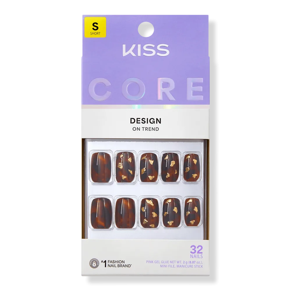 Core Design Short Squoval Press on Nails, Your Time by Kiss