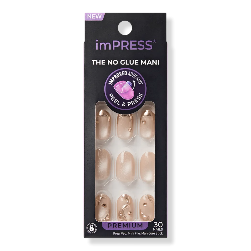 Impress Premium Short Oval Press on Nails, Over the Top by Kiss