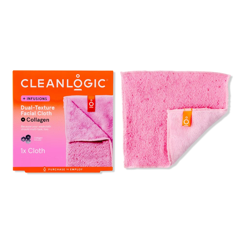 Infusions Dual-Texture Facial Cloth + Collagen by Cleanlogic