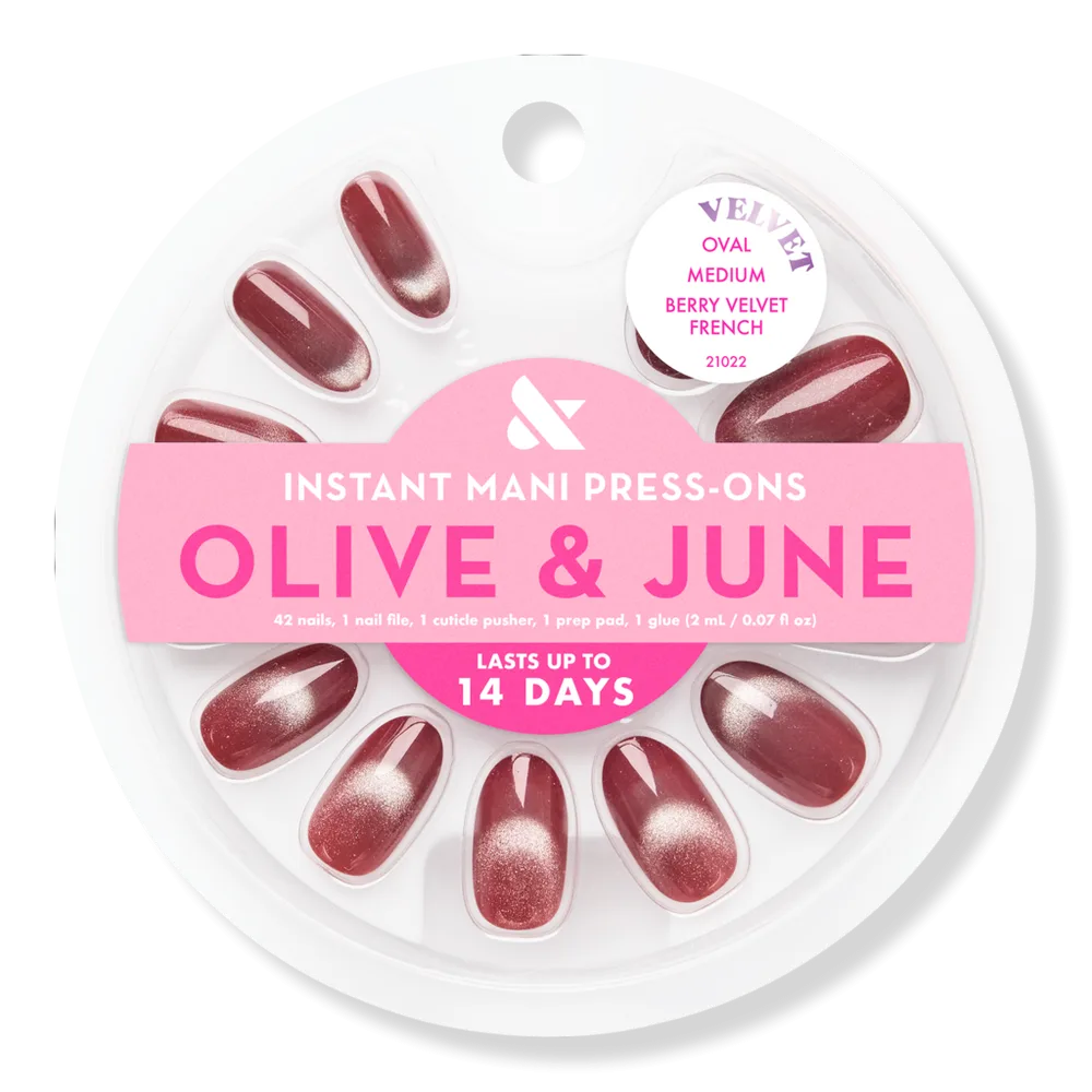 Instant Mani Press on Nails Berry Velvet French by Olive & June