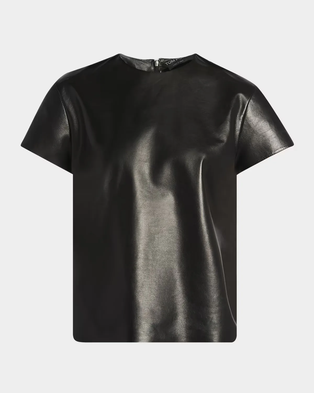 Leather Short-Sleeve Top by TOM FORD