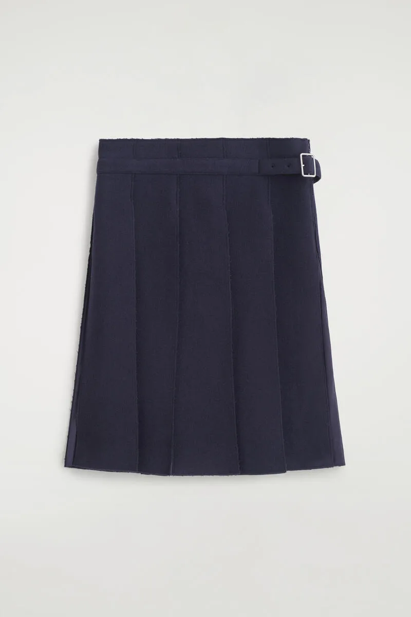 Belted Pleated Wool-Blend Skirt by COS
