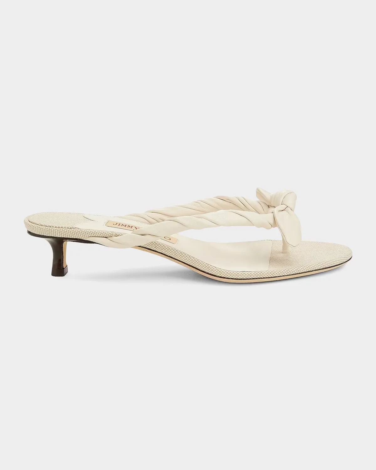 35mm Liss Leather Bow Kitten-Heel Sandals