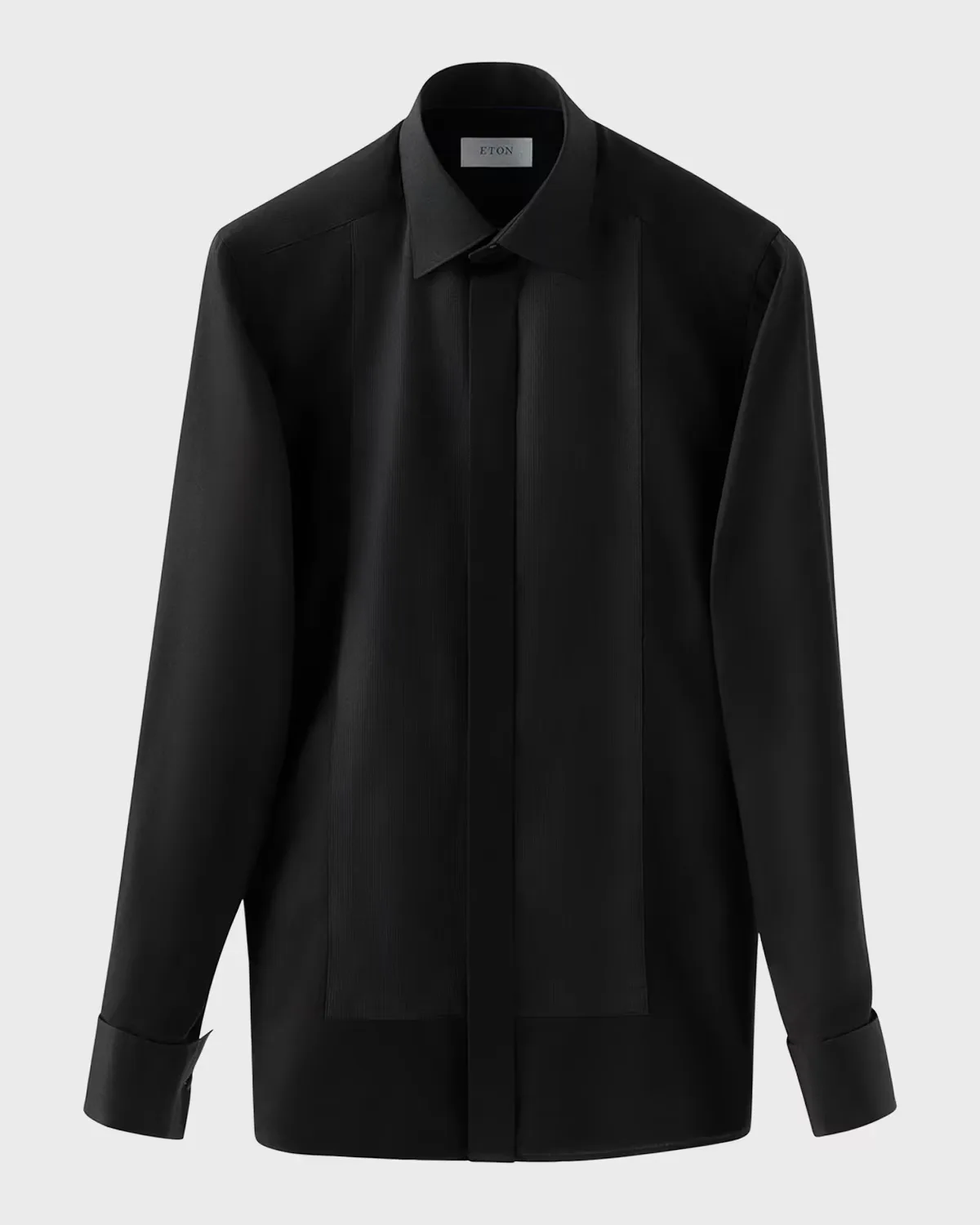 Fine Stripe Bib-Front Contemporary Fit Evening Shirt