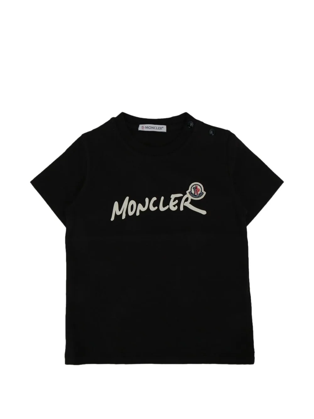 Logo-Print Button-Fastening T-Shirt by Moncler Enfant