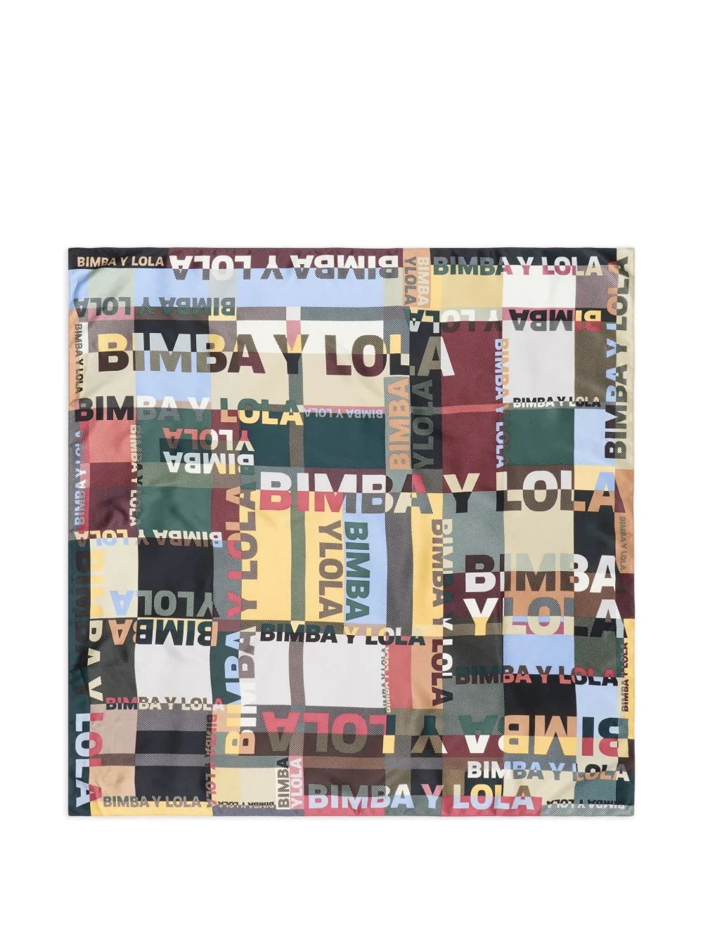 Green Tartan and Logo Scarf by BIMBA Y LOLA