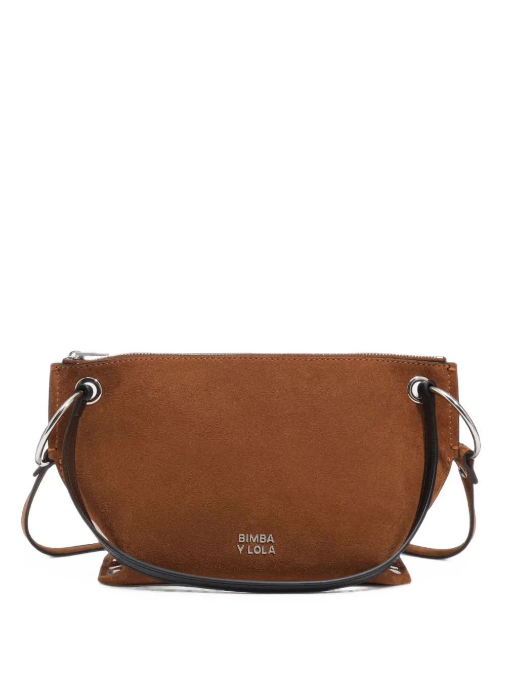 Medium Tobacco-Suede Trapecio Bag by BIMBA Y LOLA